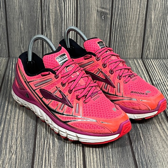 Brooks Shoes - Brooks Transcend Running Shoes Womens‎ 7 Pink Ultimate Ride Sneakers 1201501B878